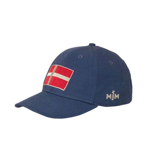 MJM Kasket i farven Navy med broderet Dannebrogsflag 