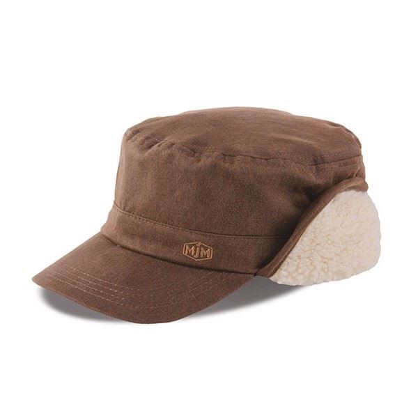 MJM Winter Cap El Faux Suede i brun med imiteret lammefor