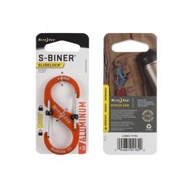 Orange S-Biner karabinhage med slide-to-lock funktion