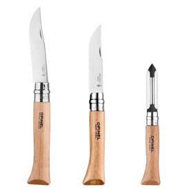 De tre knive i Nomad Cooking Kit