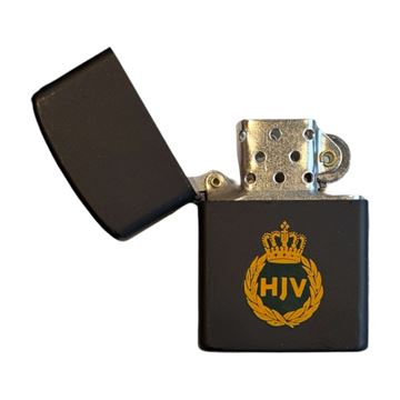 Lighter fra Hjemmeværnet med logo, krans og kongekrone, Ubrugt set åben