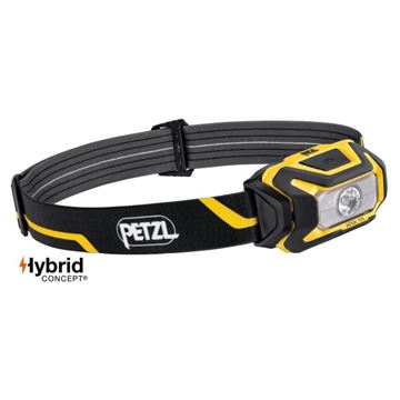 Petzl ARIA 1R Pandelampe, Genopladelig, 475 Lumen, Sort-Gul