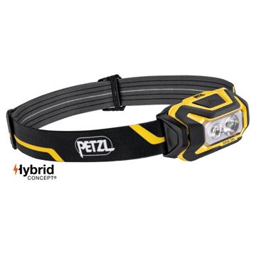 Petzl ARIA 2R Pandelampe, Genopladelig, 625 Lumen, Sort-Gul