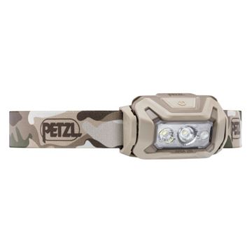 Petzl ARIA 2R RGB Pandelampe, Genopladelig, 625 Lumen, Camo set fra vinkel
