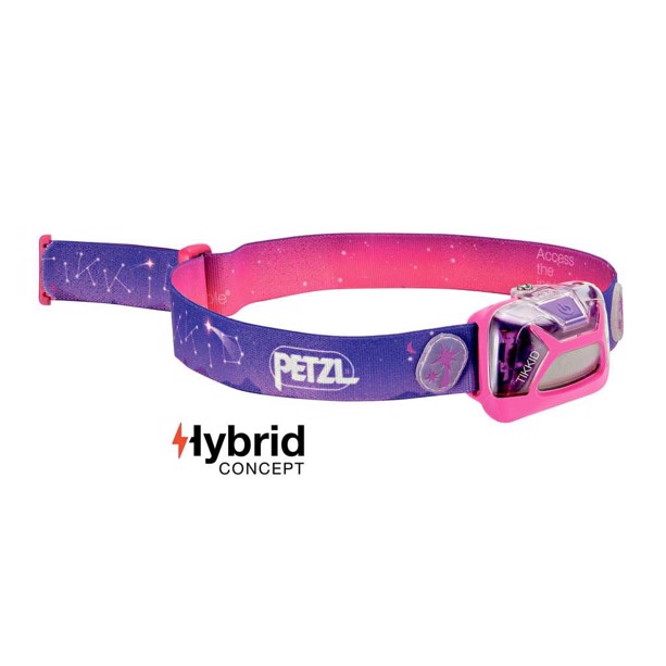 Pink og lilla TIKKID pandelampe til børn fra Petzl