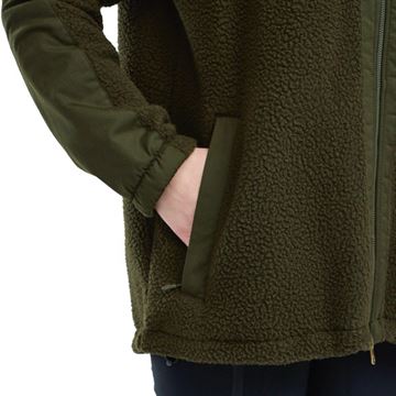 Pinewood Pile Fleece Jakke til Dame set i farven Moss Green med detaljer ved lomme
