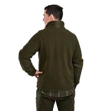 Pinewood Pile Fleece Jakke til Herre set i farven Moss Green på person bagfra