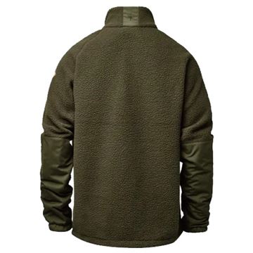 Pinewood Pile Fleece Jakke til Herre set i farven Moss Green bagfra