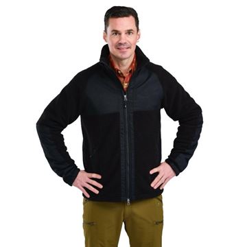 Pinewood Pile Fleece Jakke til Herre set i farven Sort på person forfra
