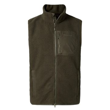 Pinewood Pile Fleece Vest, Herre set i farven Moss Green