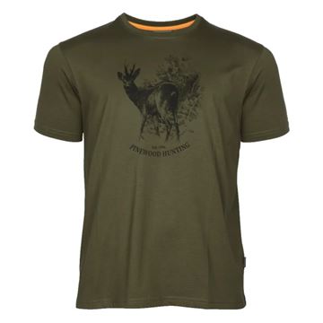 Pinewood Roe Deer T-shirt, Herre med motiv af rådyr