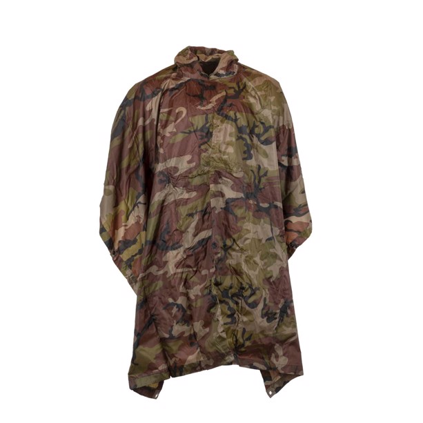 Ribstop poncho i woodland camouflage