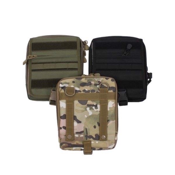 Pouch med Molle i 3 farvevarianter - Oliven, Sort og Tactical Camo