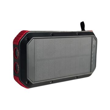 Powerbank med Solceller, Waterproof, 30.000 mAh set fra vinkel