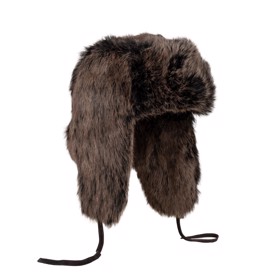 Brun vinterhue i kaninpels