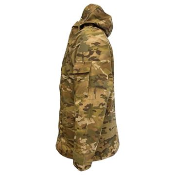 Regn parka med nylonfoer, Tactical Camo set fra siden