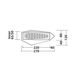 Robens Telt Arrow Head, 1 person, med forskudt oversejl