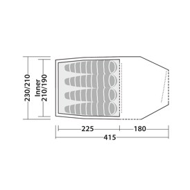 Robens Voyager Versa 4 telt, specifikationer indertelt