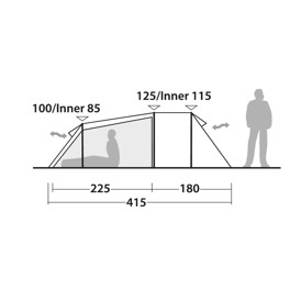  Robens Voyager Versa 4 telt, specifikationer og mål indertelt