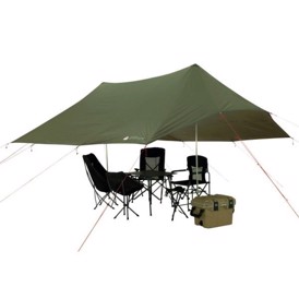 Robens Twin Summit Shelter PRS Tarp set over stole og bord