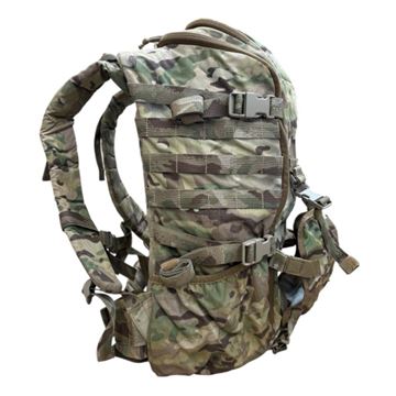 Rygsæk M/17, MultiCam, 35 liter, Brugt set fra siden