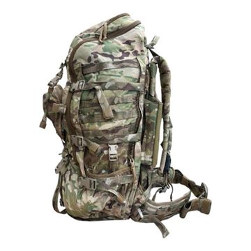 Rygsæk M/17, MultiCam, 70 liters, Brugt, 2. Sortering set fra siden