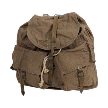 Rygsæk Tjekkisk militær med bæreremme, Khaki canvas, Brugt