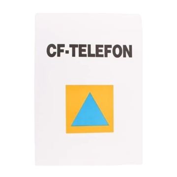 Skilt, "CF-TELEFON", Papir, Sæt med 10 stk, Ubrugt