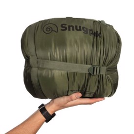 Snugpak Sleeper Expedition Sovepose i farven Oliven set i hånd