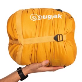 Snugpak Sleeper Expedition Sovepose i Gul set i hånd