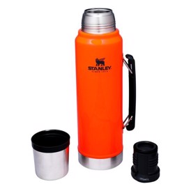 Stanley Legendary Classic termoflaske 1 liter i farven Blaze Orange set med kop og låg
