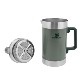 Stanley Stay Hot French Press Stempelkande, 1,4 liter i farven Hammertone Green set adskilt