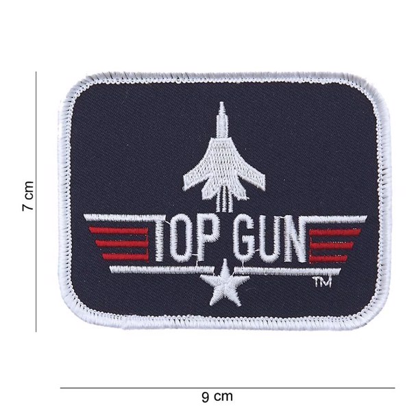 Stofmærke med Top Gun Logo og tekst