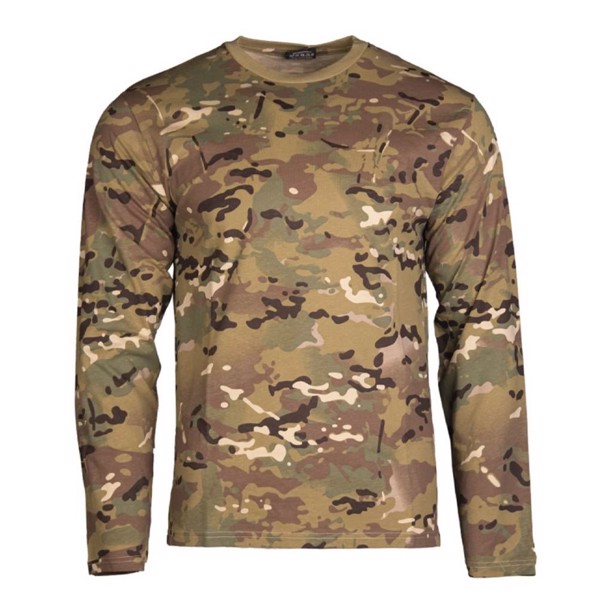 Mil-Tec t-shirt med lange ærmer i camouflage Multitarn