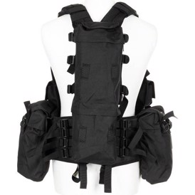 Tactical Kampvest set i farven sort bagfra