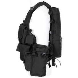 Tactical Kampvest set i farven sort fra siden