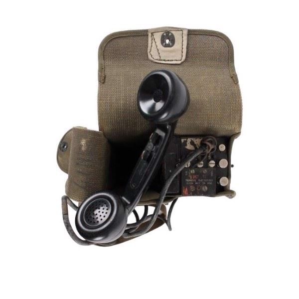 Telefon Signal Corps US Army med taske, brugt