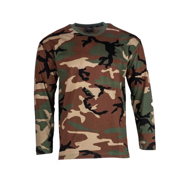 Woodland camo t-shirt med rund hals