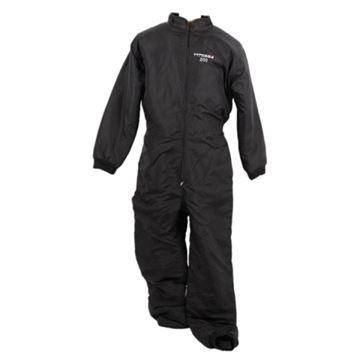 overtræksdragt i sort nylon med foer