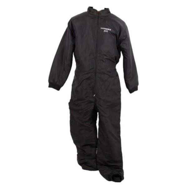 overtræksdragt i sort nylon med foer