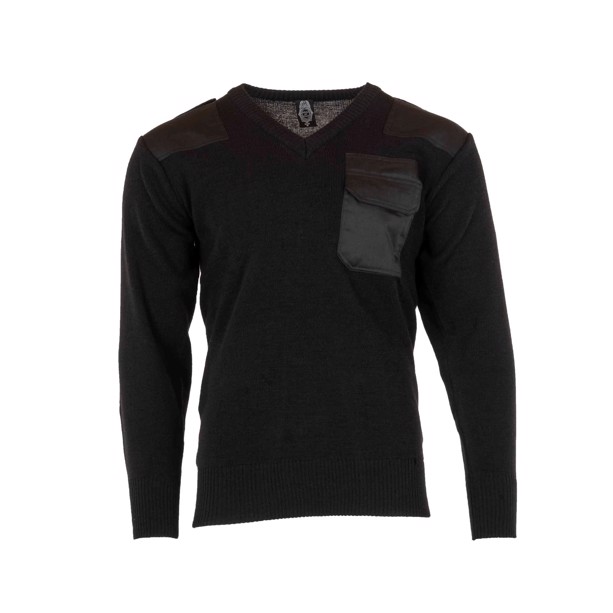 Sort pullover i 50% uld