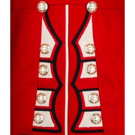 Rød brugt uniformsjakke i uld