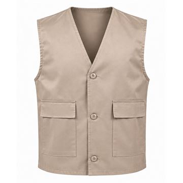 Vest med 2 Lommer, Khaki, Ubrugt