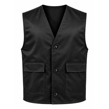 Vest med 2 Lommer, Sort, Ubrugt