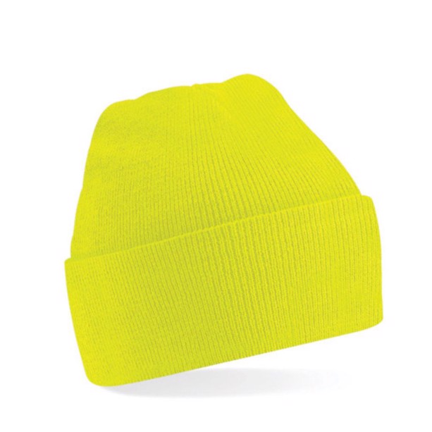 Vinterhue i 2-lags strik til børn, One size, Fluorescerende Gul