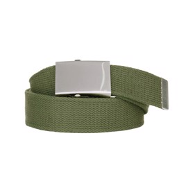 Grønt Webbing-bælte med spænde i Krom