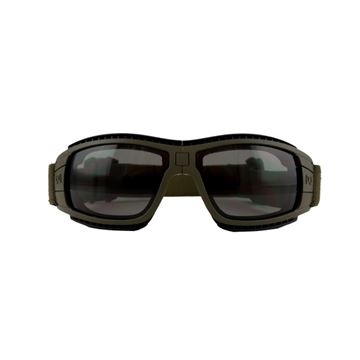 Wiley X Goggles, Grey/Clear Glas, OD Green Frame set forfra