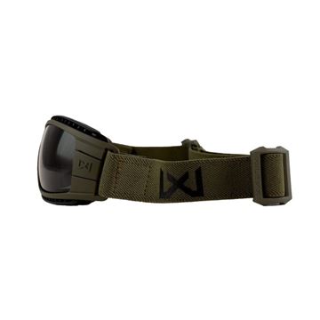 Wiley X Goggles, Grey/Clear Glas, OD Green Frame set fra siden