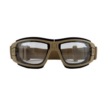 Wiley X Goggles, Grey/Clear Glas, Tan Frame set med klart glas forfra