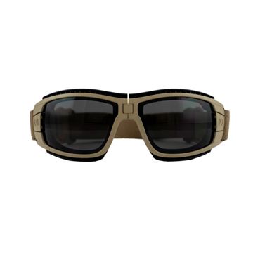 Wiley X Goggles, Grey/Clear Glas, Tan Frame set forfra